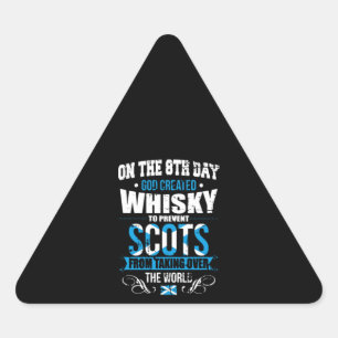 Adesivo Triangular No 8º Dia Deus Criou Escoceses Whiskey