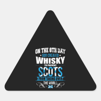 Adesivo Triangular No 8º Dia Deus Criou Escoceses Whiskey