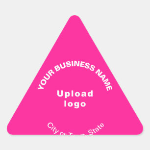 Adesivo Triangular Nome, logotipo e localização da empresa em rosa