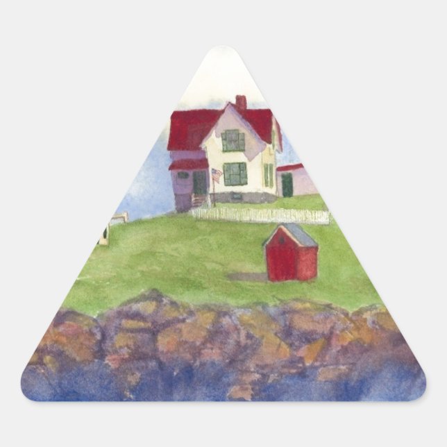 Adesivo Triangular Nubble Light House York Maine Star Sticker (Frente)