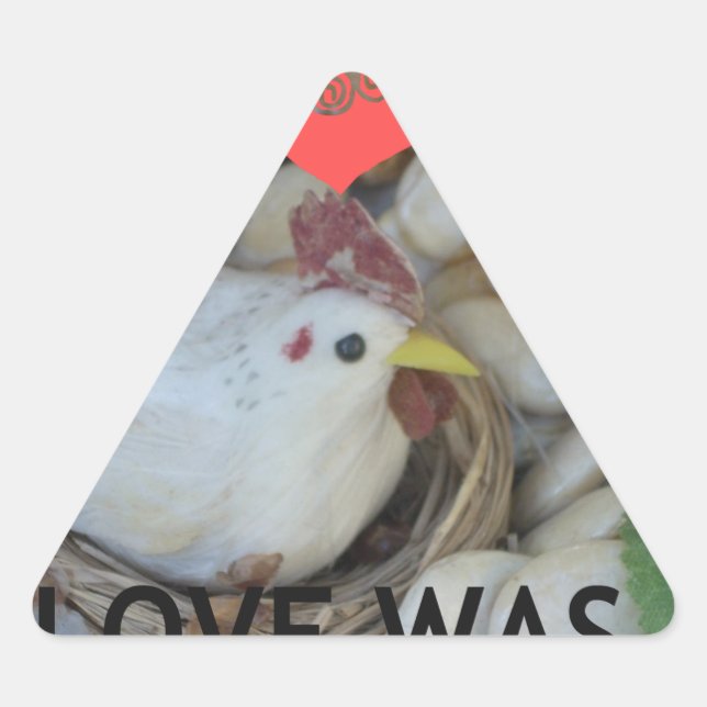 Adesivo Triangular O amor estava no ar (Frente)