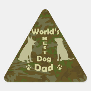 Adesivo Triangular O melhor Pai de cães do mundo