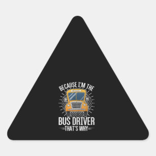 Adesivo Triangular o motorista de ônibus design im da escola engraçad