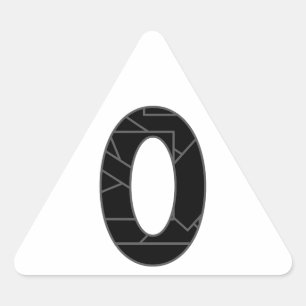 Adesivo Triangular O número zero (0) a preto