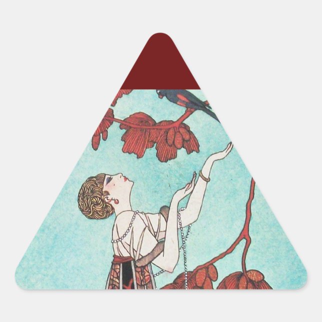 ADESIVO TRIANGULAR O PÁSSARO LEVE, DESIGNADOR DE MODA BELA (Frente)