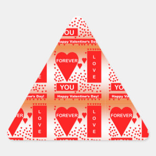 Adesivo Triangular O texto do feliz dia dos namorados ama para sempre