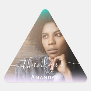 Adesivo Triangular Obrigado Foto  Foto Graduada Noiva Sweet16 Triângu