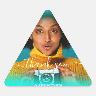 Adesivo Triangular Obrigado Foto  Foto Noiva Sweet16 Triângulo Wow