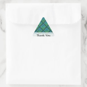 Adesivo Triangular Obrigado Nó Celta - Azul Verde Obrigado