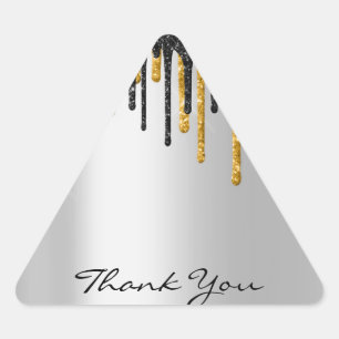 Adesivo Triangular Obrigado os gotejamentos conhecidos do ouro do