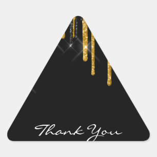 Adesivo Triangular Obrigado os gotejamentos conhecidos do ouro do