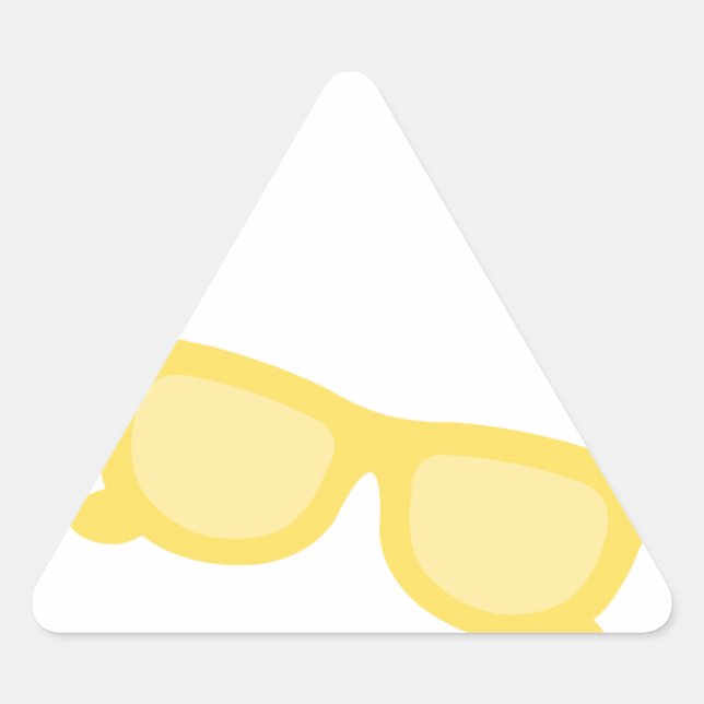 Adesivo Triangular Óculos de sol de verão óculos de hipster amarelo (Frente)