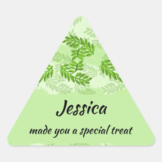 Adesivo Triangular Oferta de Cozinhar caseiros de Folhas bonito (Frente)