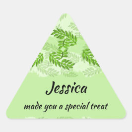 Adesivo Triangular Oferta de Cozinhar caseiros de Folhas bonito