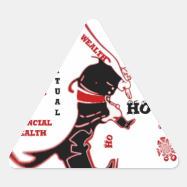 Adesivo Triangular Oferta de Papais noeis Secretos - Prosperidade e R (Frente)