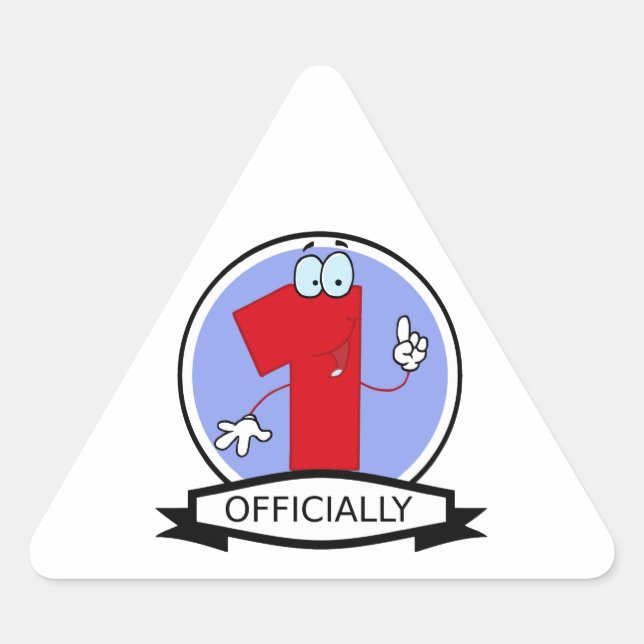 Adesivo Triangular Oficialmente 1 Banner de Aniversário (Frente)