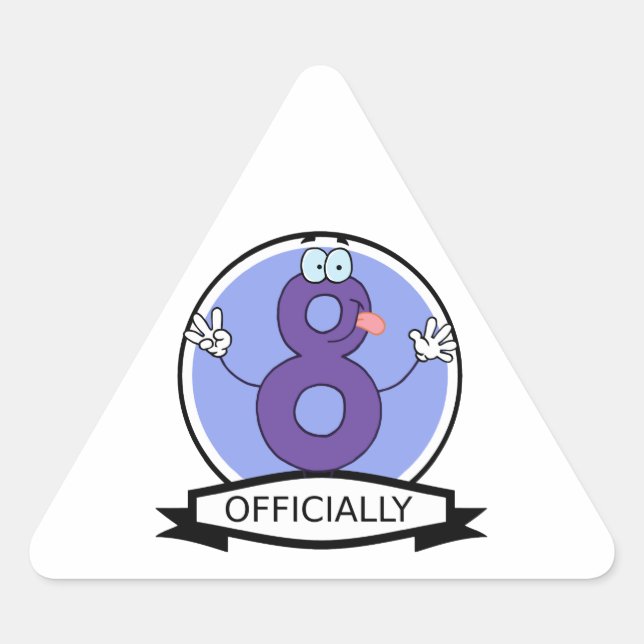 Adesivo Triangular Oficialmente 8 Banner de Aniversário (Frente)