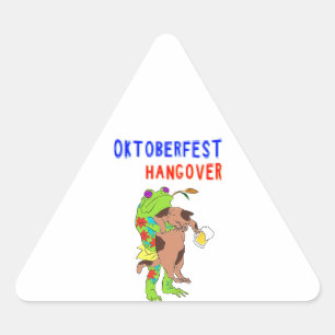 Adesivo Triangular Oktoberfest Hangover Cat 16 Sapo outubro Volksfest