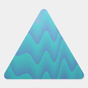 Adesivo Triangular Ondas Abstratas Azul Turquesa
