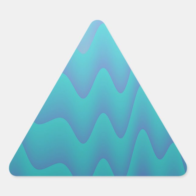 Adesivo Triangular Ondas Abstratas Azul Turquesa (Frente)
