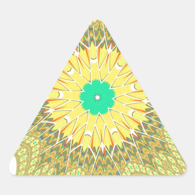 Adesivo Triangular Ouro Amarelo - Padrão tribal africano (Frente)