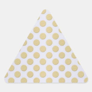 Adesivo Triangular Ouro e Bolinhas Brancas