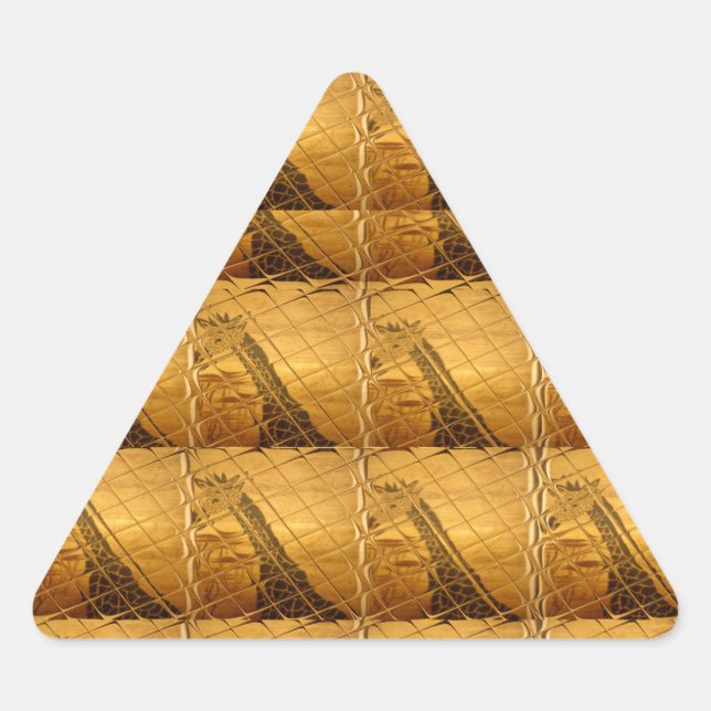 Adesivo Triangular Ouro Infinito Girafa Animal Motif Art Impressão (Frente)