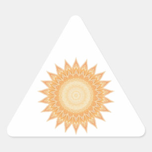 Adesivo Triangular "Ouro Sunflower Mandala - Luz Dentro De Você"