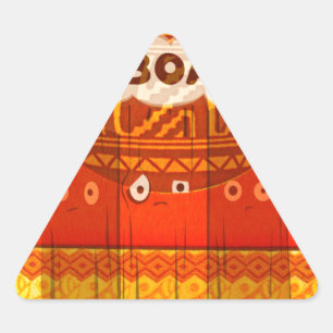 Adesivo Triangular Ouro Vermelho Africano Cores Tradicionais Funny Am