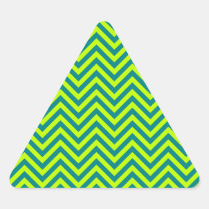 Adesivo Triangular Padrão Chevron Teal E Verde limão