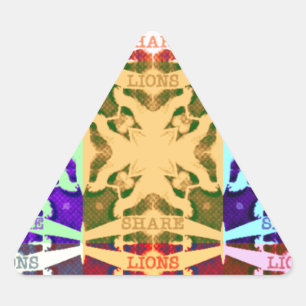 Adesivo Triangular Padrão colorido da cultura pop art xadrez africano