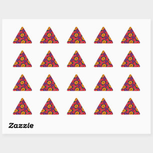 Adesivo Triangular Padrão de Buquê de margarida colorida