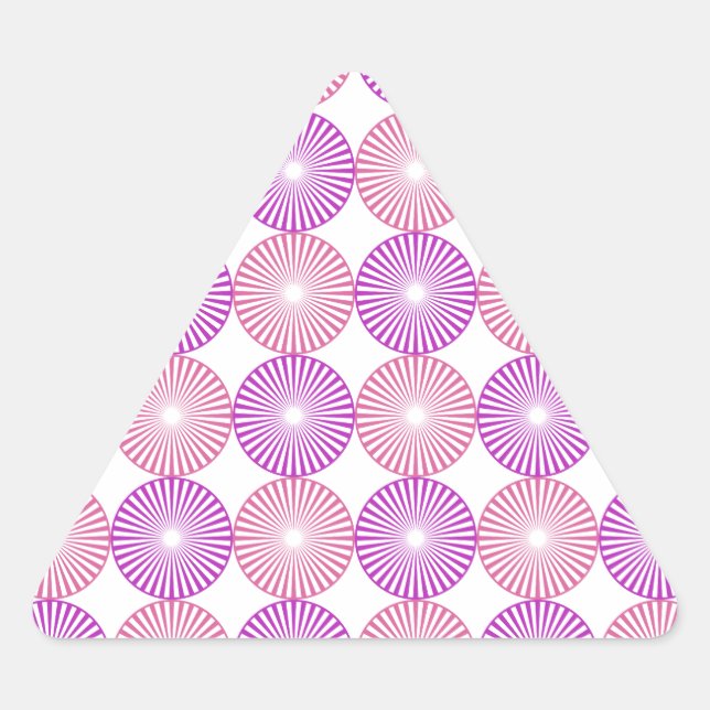 Adesivo Triangular Padrão de círculos rosa e roxo (Frente)
