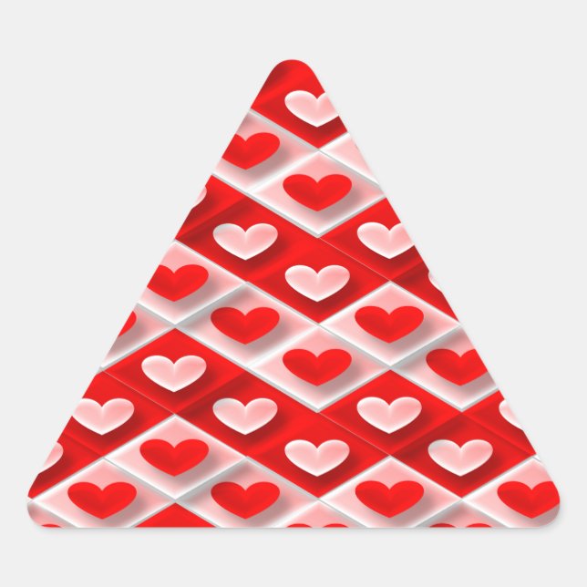 Adesivo Triangular Padrão de Coração de Amor (Frente)
