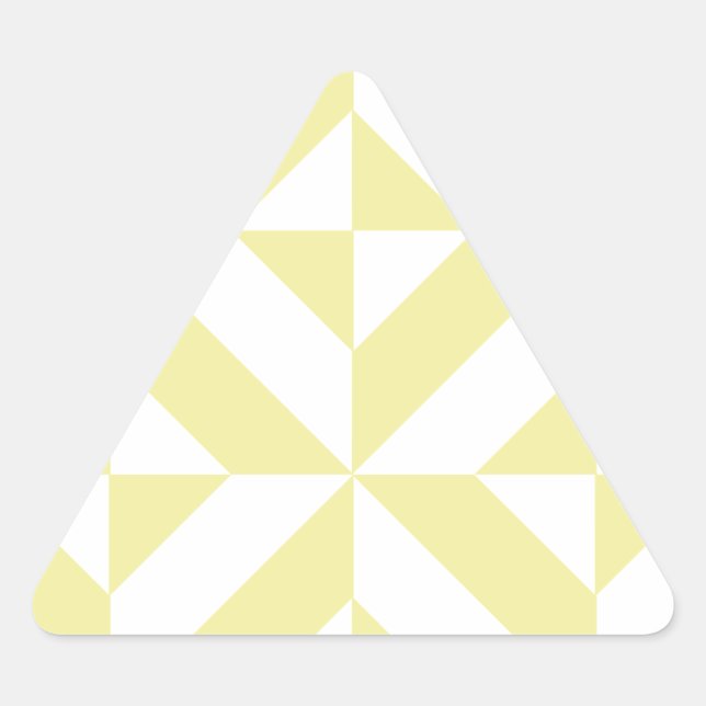 Adesivo Triangular Padrão de Cubo de Deco Geométrico Amarelo Pálido (Frente)