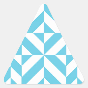 Adesivo Triangular Padrão de Deco Geométrico Azul do Oceano