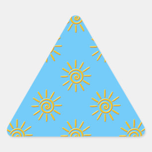 Adesivo Triangular Padrão de Desenho Amarelo 3D