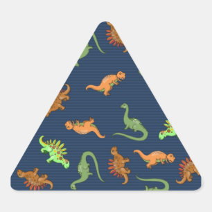 Adesivo Triangular Padrão de Dinossauros Fofos