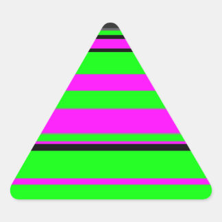 Adesivo Triangular Padrão de Faixa Colorida Verde Rosa Quente