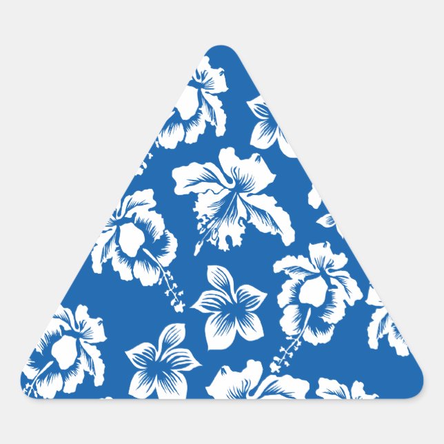 Adesivo Triangular Padrão de Flor Azul Hawiian (Frente)
