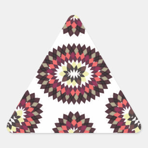 Adesivo Triangular Padrão de Flor Mandala