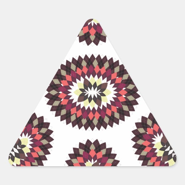 Adesivo Triangular Padrão de Flor Mandala (Frente)
