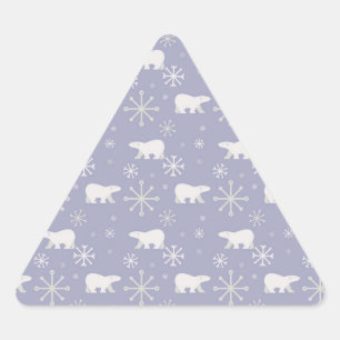 Adesivo Triangular Padrão de Natal com ursos polares e flocos de neve