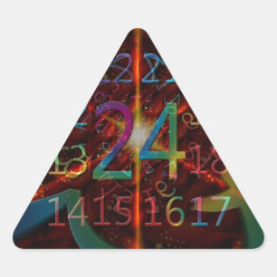 Adesivo Triangular Padrão de números psicadélicos, design de mesmeriz