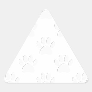 Adesivo Triangular Padrão de Pata de Cachorro Cortado de Papel