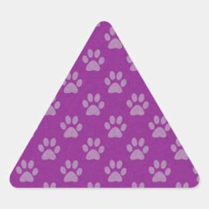 Adesivo Triangular Padrão de patas roxas