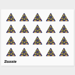 Adesivo Triangular Padrão de Penas de Peacock abstrato