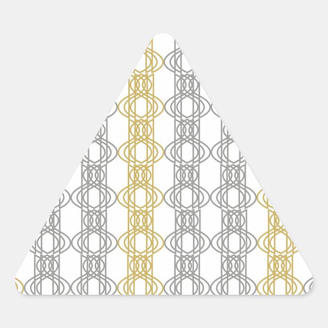 Adesivo Triangular Padrão de Prata e Ouro (Frente)