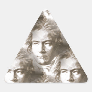Adesivo Triangular Padrão de retrato de Beethoven