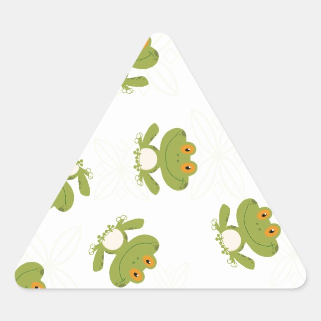 Adesivo Triangular Padrão de Sapo Verde Bonito (Frente)